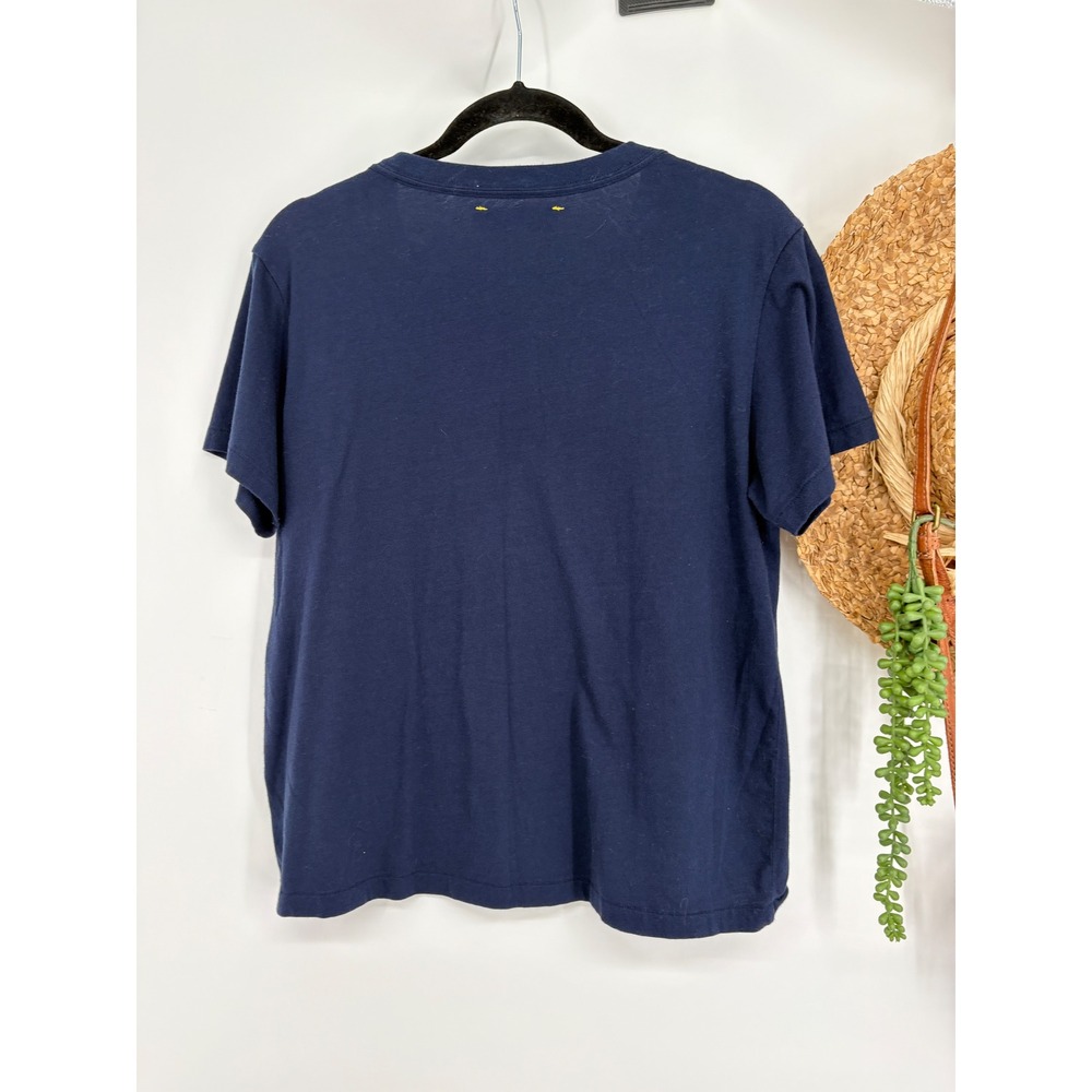 Kerri Rosenthal | Anthropologie Made With Love Graphic Tee Cotton Navy Blue M - Picture 8 of 11